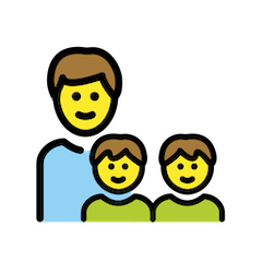 Familie mit Vater und zwei Söhnen Emoji Openmoji