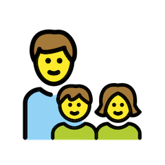 Família composta por pai, filho e filha Emoji Openmoji