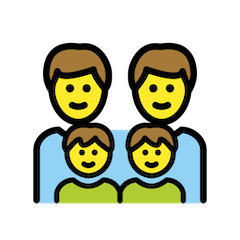 Famille avec deux pères et deux fils Émoji Openmoji