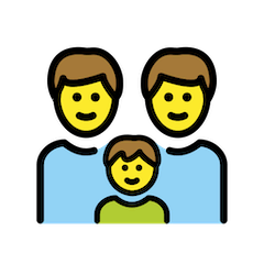 Famille avec deux pères et un fils Émoji Openmoji
