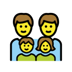 Familie mit zwei Vätern, Sohn und Tochter Emoji Openmoji