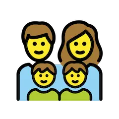 Familie Cu O Mamă, Un Tată Și Doi Fii on Openmoji