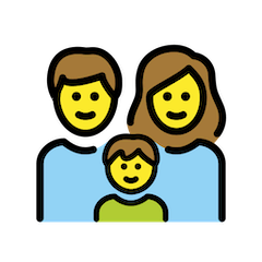 Famiglia con una madre, un padre ed un figlio Emoji Openmoji
