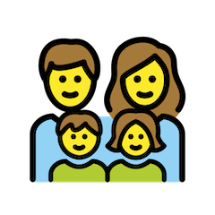 Familie mit Mutter, Vater, Sohn und Tochter Emoji Openmoji