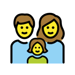 Familia con la madre, el padre y una hija Emoji Openmoji