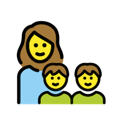 माता और दो बेटों के साथ परिवार on Openmoji