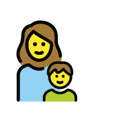 Familia con una madre y un hijo Emoji Openmoji