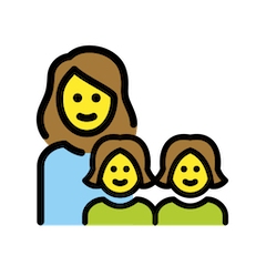 👩‍👧‍👧 Família composta por mãe e duas filhas Emoji nos Openmoji