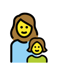 Família composta por mãe e filha Emoji Openmoji