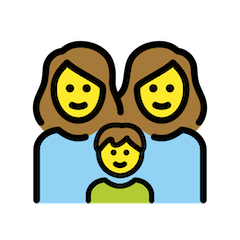Family: Woman, Woman, Boy Emoji in Openmoji