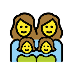 👩‍👩‍👧‍👧 Famiglia con due madri e due figlie Emoji su Openmoji