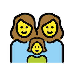 Family: Woman, Woman, Girl Emoji in Openmoji