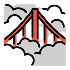 Puente bajo la niebla Emoji Openmoji