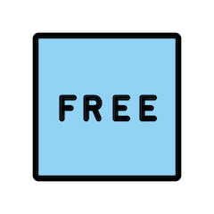 Sinal com a palavra "FREE" Emoji Openmoji