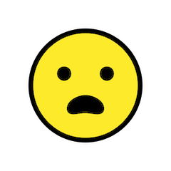 😦 Cara a franzir o sobrolho e com boca aberta Emoji nos Openmoji