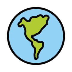 Globe centré sur les Amériques Émoji Openmoji