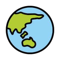 Глобус с Азией и Австралией Эмодзи в Openmoji