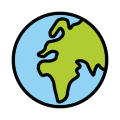Globe centré sur l’Europe et l’Afrique Émoji Openmoji