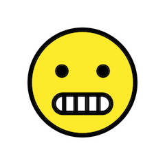 Cara de desagrado mostrando os dentes Emoji Openmoji