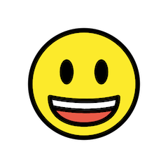 😃 Grinsendes Gesicht mit geöffnetem Mund Emoji auf Openmoji