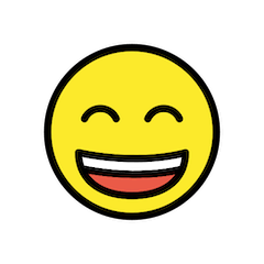 😄 Cara con amplia sonrisa y los ojos entornados Emoji en Openmoji
