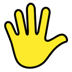 🖐️ Mano alzata con le dita aperte Emoji su Openmoji
