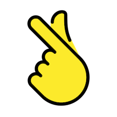 Hand With Index Finger And Thumb Crossed on Openmoji