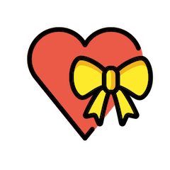 Coração com laço Emoji Openmoji