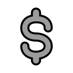 Símbolo de dólar Emoji Openmoji