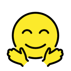 🤗 Cara feliz de mãos abertas para um abraço Emoji nos Openmoji