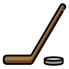 Crosse et palet de hockey sur glace Émoji Openmoji