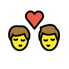 Kiss: Man, Man Emoji in Openmoji