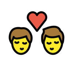 Dois homens a dar um beijo on Openmoji