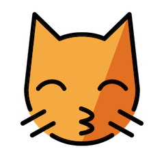Cara de gato dando un beso Emoji Openmoji