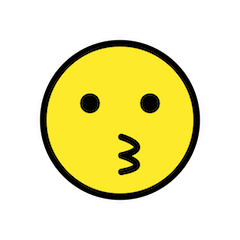Cara a dar um beijinho Emoji Openmoji