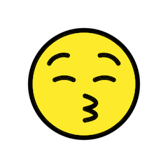😚 Cara a dar um beijinho com os olhos fechados Emoji nos Openmoji