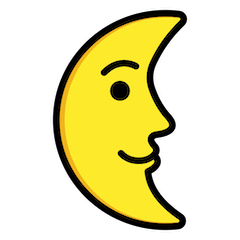 Abnehmender Mond mit Gesicht Emoji Openmoji