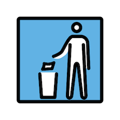 Simbolo che indica di gettare i rifiuti negli appositi contenitori on Openmoji