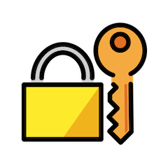 잠겨있는 자물쇠와 열쇠 on Openmoji