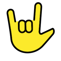 Gesto del “Ti amo” nel linguaggio dei segni Emoji Openmoji