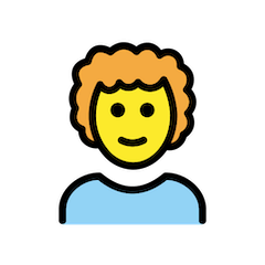 Homem com cabelo encaracolado Emoji Openmoji