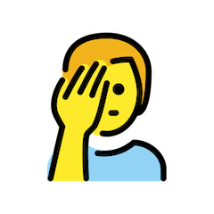 Hombre llevándose la mano a la cara Emoji Openmoji