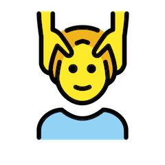 Homem a receber uma massagem na cabeça Emoji Openmoji