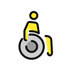 Мужчина в ручном кресле-коляске Эмодзи в Openmoji