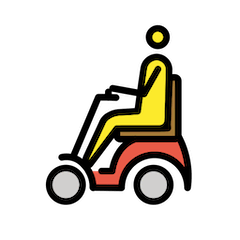 Uomo in sedia a rotelle motorizzata Emoji Openmoji