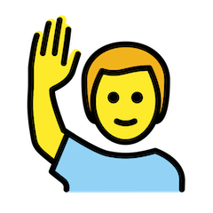 Mann mit ausgestrecktem, erhobenem Arm Emoji Openmoji
