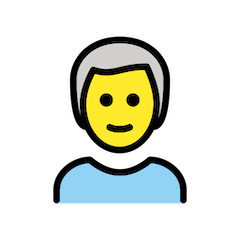 Man: White Hair Emoji in Openmoji