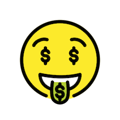 Gesicht mit Geldscheinmund Emoji Openmoji
