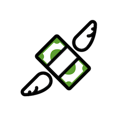 💸 Fajo de dinero con alas Emoji en Openmoji