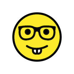 Улыбающееся лицо в очках Эмодзи в Openmoji